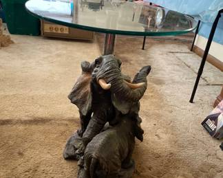 Round ceramic/glass  elephant table