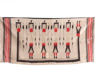 vintage 1930s-40's Navajo Native American Indian woven Yei rug