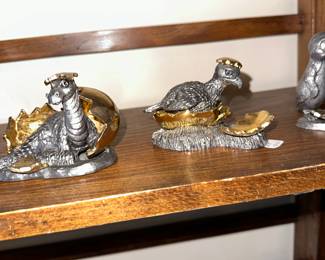 M A Ricker pewter statues Dragons 
