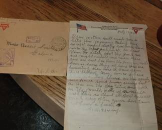 WW I letter home from front