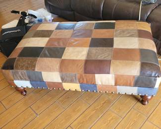 Leather ottoman