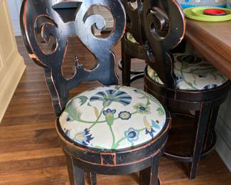 Set of 4 upholstered counter stools