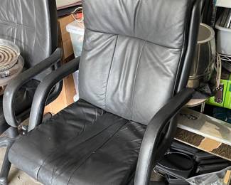 Multiple leather office chairs 