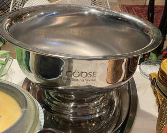 Grey goose, stainless steel ice bucket