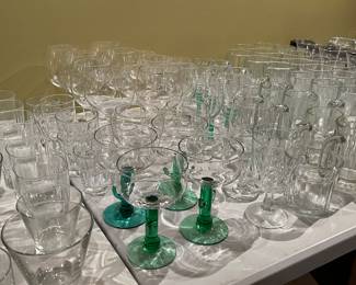 Tons of stemware , wine glasses, rock glasses, Pilsner glasses and more 