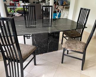 Solid marble table with 6 chairs!