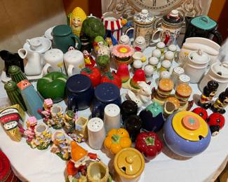 Collection of salt and pepper shakers