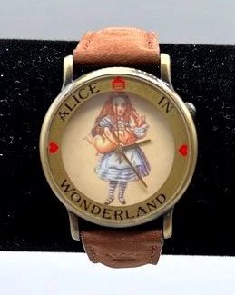  05 Alice And Wonderland Watch With Leather Watchband