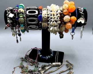 Costume Jewelry Bracelets with Glass Jewelry Box