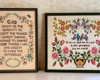 Framed Finished Vintage Faith Cross Stitch 