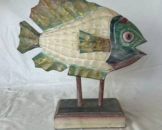 Carved Painted Decorative Fish 