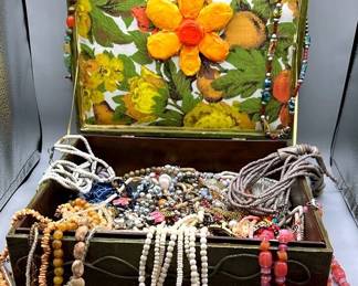Costume Jewelry And Vintage Box