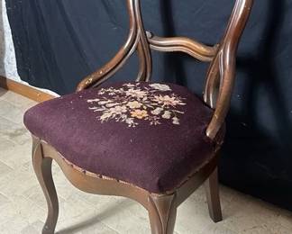 Antique Needlepoint Chair 