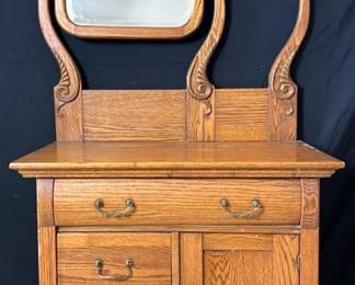 Antique Wash Stand on Casters 