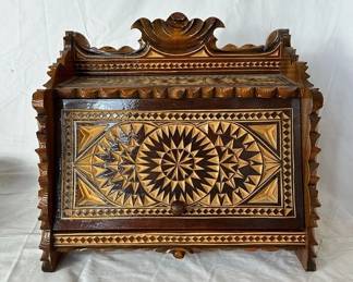 Antique Carved Bread Box 