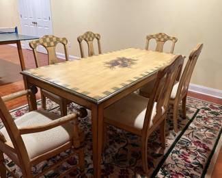 Floral table with chairs $500
(72” x 36”)
