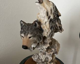Randall Reading vintage Spirit Moon Sculpture of Wolves
