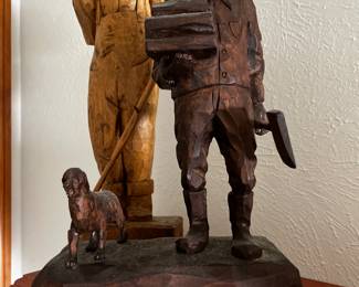 Gaston Turcotte Signed Wood Carved  Sculpture  