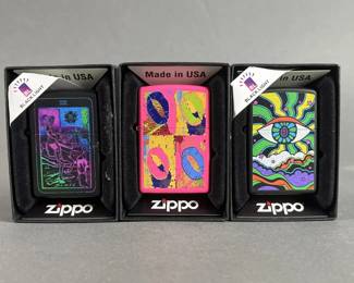 Lot 396 | 3 Blacklight Zippos
