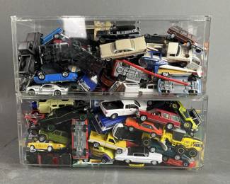 Lot 141 | Clear Display Bins Full of Die Cast Cars