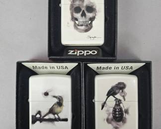 Lot 78 | 3 Zippo Spazuk Art Lighters