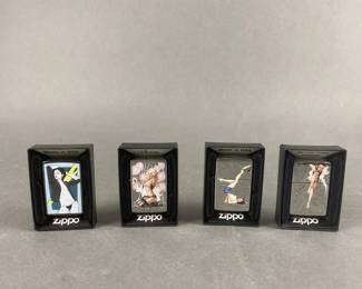 Lot 478 | 4 Zippo Pin Up Girl Lighters