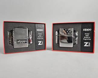 Lot 450 | Zippo Armor Bolts & Zipper Design Lighters