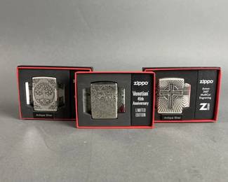 Lot 436 | 3 Zippo Luxury Lighters