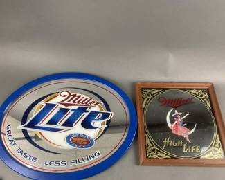 Lot 248 | Miller Lite & Miller High Life Bar Mirrors
