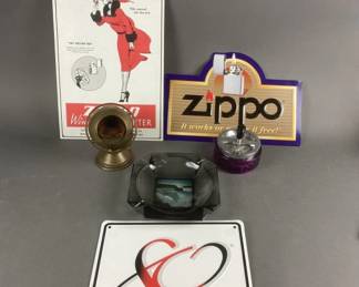 Lot 208 | Vintage Ashtrays & Zippo Signs