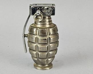 Lot 560 | Vtg Combat P.G.L. Hand GrenadeTable Lighter