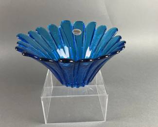 Lot 277 | Vintage Blenko Cobalt Daisy Bowl