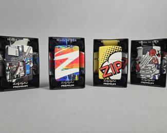 Lot 484 | 4 Zippo Premium Graphic Lighters