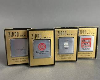 Lot 414 | 4 Vintage Zippo Rule Rulers in Boxes