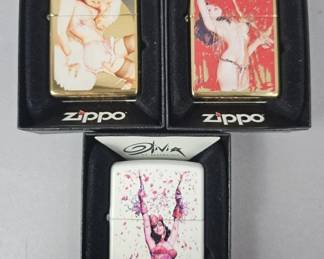Lot 88 | 3 Zippo Olivia De Berardinis Lighters