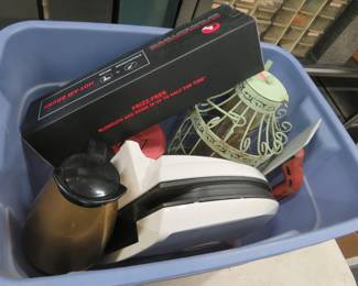 Lot 122. Bird feeder, Thermo Serv coffee pot and more