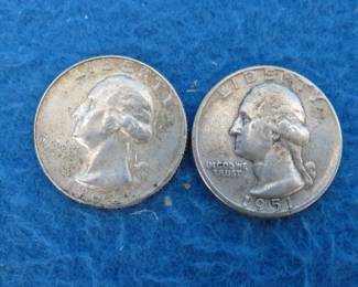 Lot 188. Two silver Washington quarters