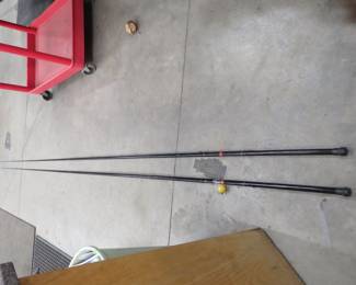 Lot 139. Two 15' collapsible Black Widow Ready Rig cane poles with all caps
