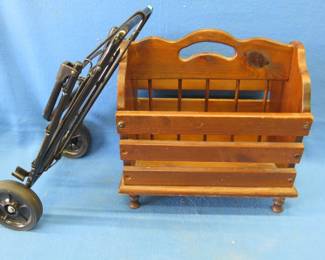 Lot 347. Magazine stand and collapsible cart