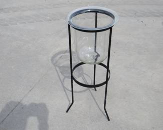 Lot 287. PartyLite Clear Plain Hurricane Candle Holder&nbsp;with Stand