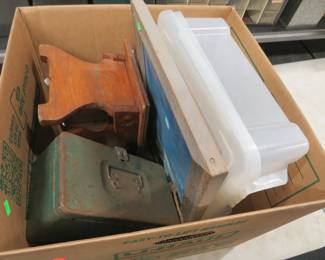 Lot 120. Small wooden stool and more