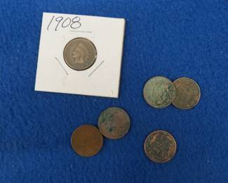 Lot 45. Six Indian Head pennies
