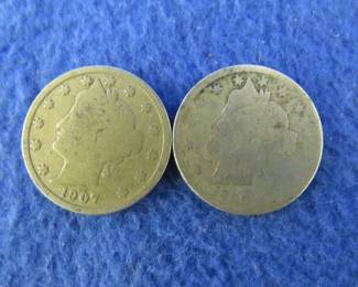 Lot 31. 1890 and 1907 V nickels