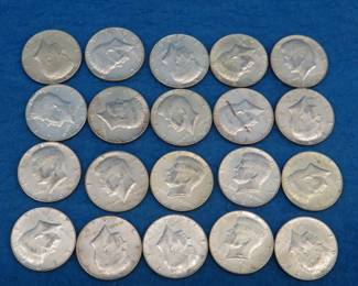 Lot 107. Twenty 1965-1969 Kennedy 40% Silver Half Dollars