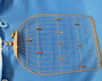 Lot 133. Faux birdcage front with clothes pins for drying flowers