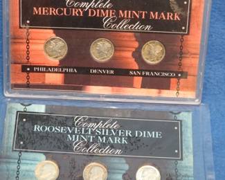 Lot 203. Complete Mercury Dime Mint Mark and Roosevelt Silver Dime Mint Mark&nbsp; Collections