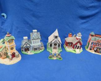 Lot 319. Five "Olde World Village" Partylite collectibles