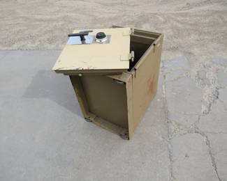 Lot 270. Montgomery Ward heavy floor safe. Door is removed and combination is unknown