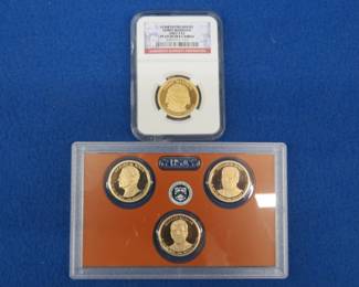 Lot 38. 2007 Proof James Madison dollar NGC PF69 ultra cameo and a Presidential dollar set