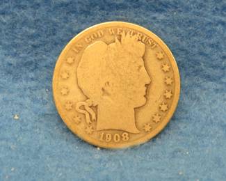 Lot 84. 1908 D Barber half dollar